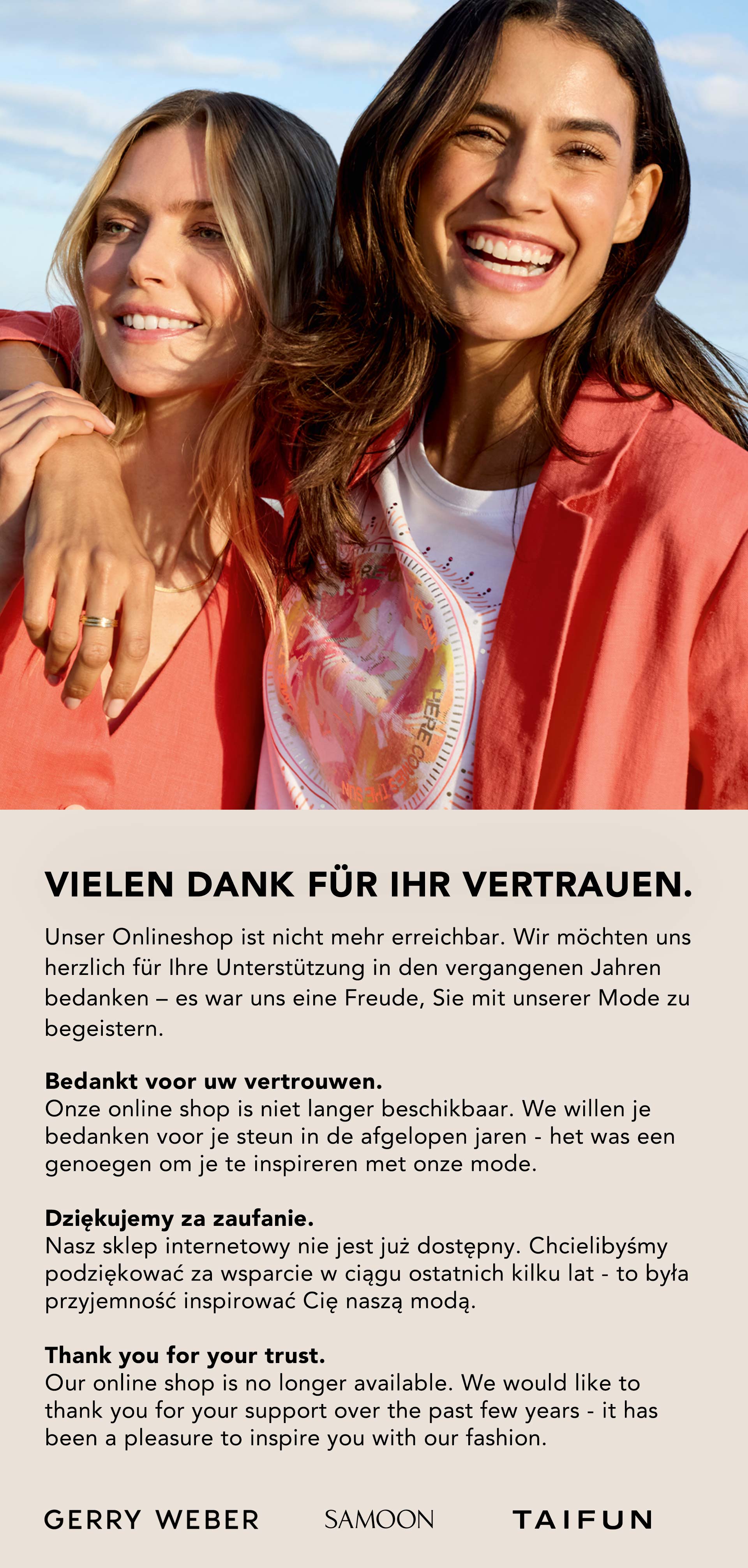 Vielen Dank für Ihr Vertrauen