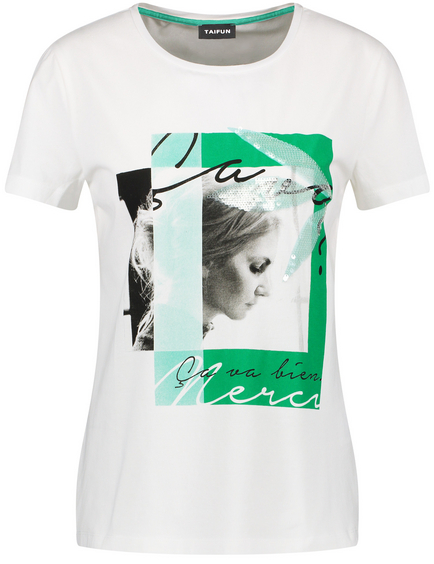 T Shirt Mit Foto Print In Weiss Gerry Weber