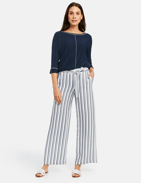 striped trousers wide leg