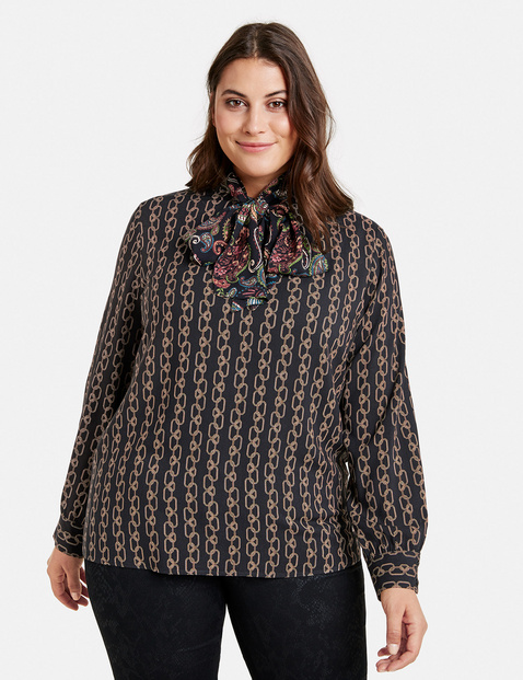 Schluppenbluse Mit Ketten Print In Schwarz Gerry Weber