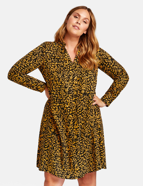 yellow leopard print shirt dress