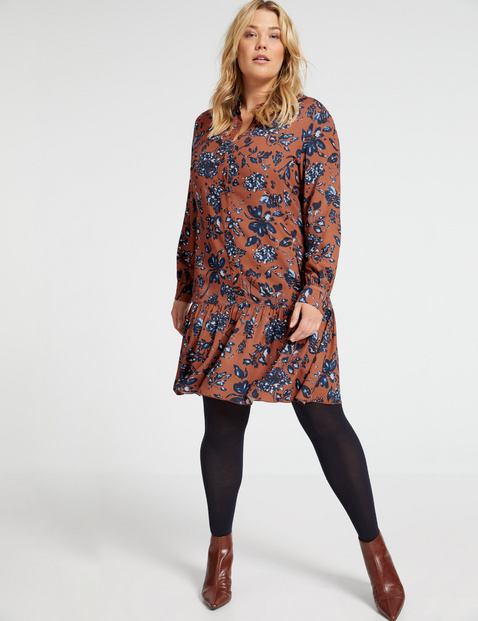 Kleid Mit Blumenprint Ecovero Braun Samoon Plus Size