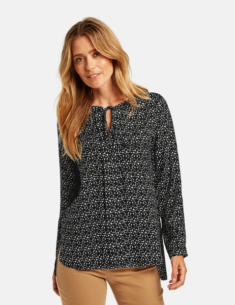 Longbluse Mit Kringelmuster In Schwarz Gerry Weber