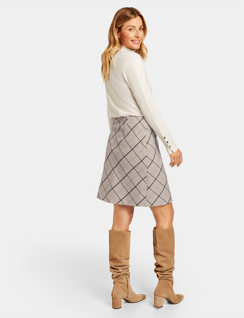 Rock Mit Diagonalem Karo In Beige Gerry Weber