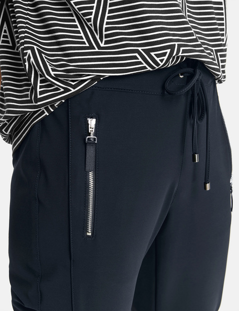 Schlank Geschnittene Hose Joggingstyle In Blau Gerry Weber