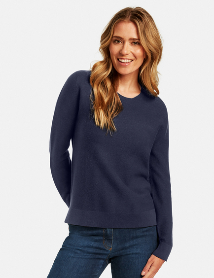 Pullover Aus Reiner Baumwolle In Blau Gerry Weber